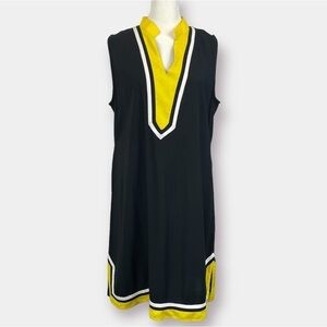 NWT Escapada Living Daphne Dress Gold Black White Yellow Size Small